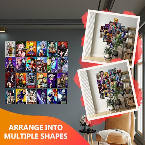 Image of VEENSHI Set of 24 Mix Anime Wall Posters - HDR With Glossy Shine, 300 GSM (Size: 9x6 Inch)