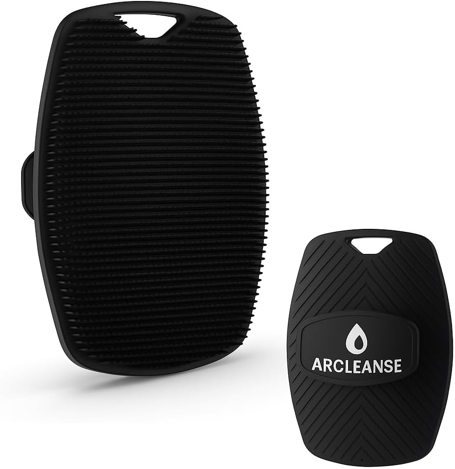 Silicone Body Scrubber- Hygienic Exfoliating Shower Brush for Skin, Gentle& Durable, Black or Gray -Bath &Body Scrub for All Skin Types