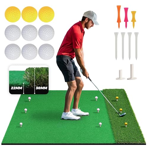 Golf Mat Dual-Turf | Golf Hitting Mat Indoor or Outdoor,