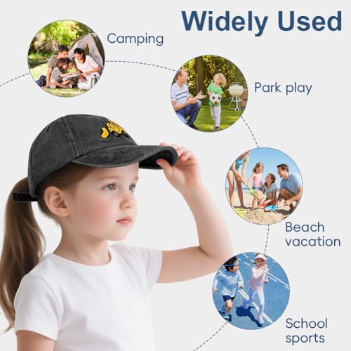 BSBUY Unisex Kinder Basecap Trucker Cap Baseball Cap Hut Einstellbare Kappe Sommer Mütze Traktor Caps Jungen Bagger Sonnenhüte Baseballkappe Hüte Kinder Schirmmütze für Outdoor Running Reisen(Schwarz)