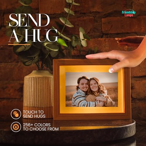 Friendship Lamp® by Filimin Set of 2 Long Distance Touch Lamps – WiFi Connected, Long Distance Gifts, Touch Activated Table Lamp, Long Distance Friendship Gifts, LED Light - Picture Frame