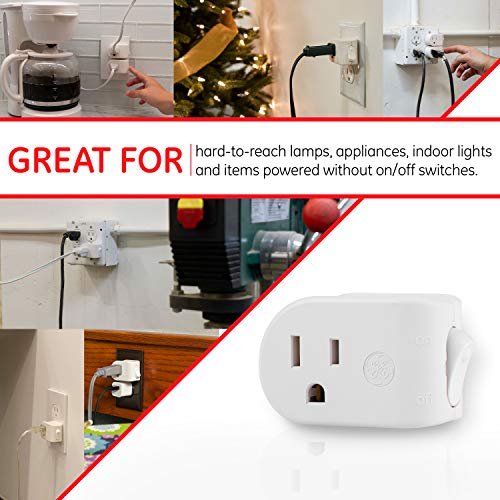 Ge Grounded Power Switch, Outlet Extender, 3-Prong, Easy To Install, For Indoor Lights And Small Appliances, Energy Efficient Adapter, Space Saving Design, Ul Listed, White, 25511 #TOP2