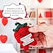 TOYMIS Cute Positive Strawberry, Crochet Strawberry Emotional Doll Support Fruit Positive Crocheted Knitted for Empowering Gift Home Office Decoration (Red)