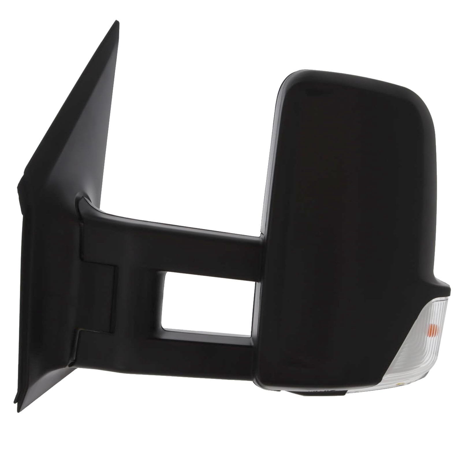 XYZ Parts Manual Long Arm Wing Door Mirror With Indicator Light Black Cover Compatible with Mercedes Benz Sprinter Chassis Cab 2006-2019 Passenger Side Left Hand Replacement