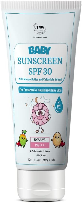 TNW-THE NATURAL WASH Tnw -The Natural Wash Baby Sunscreen For All Skin Type With Calendula Extracts And Mango Butter | Water Resistant | Sun Protection,1 Count, spf 30