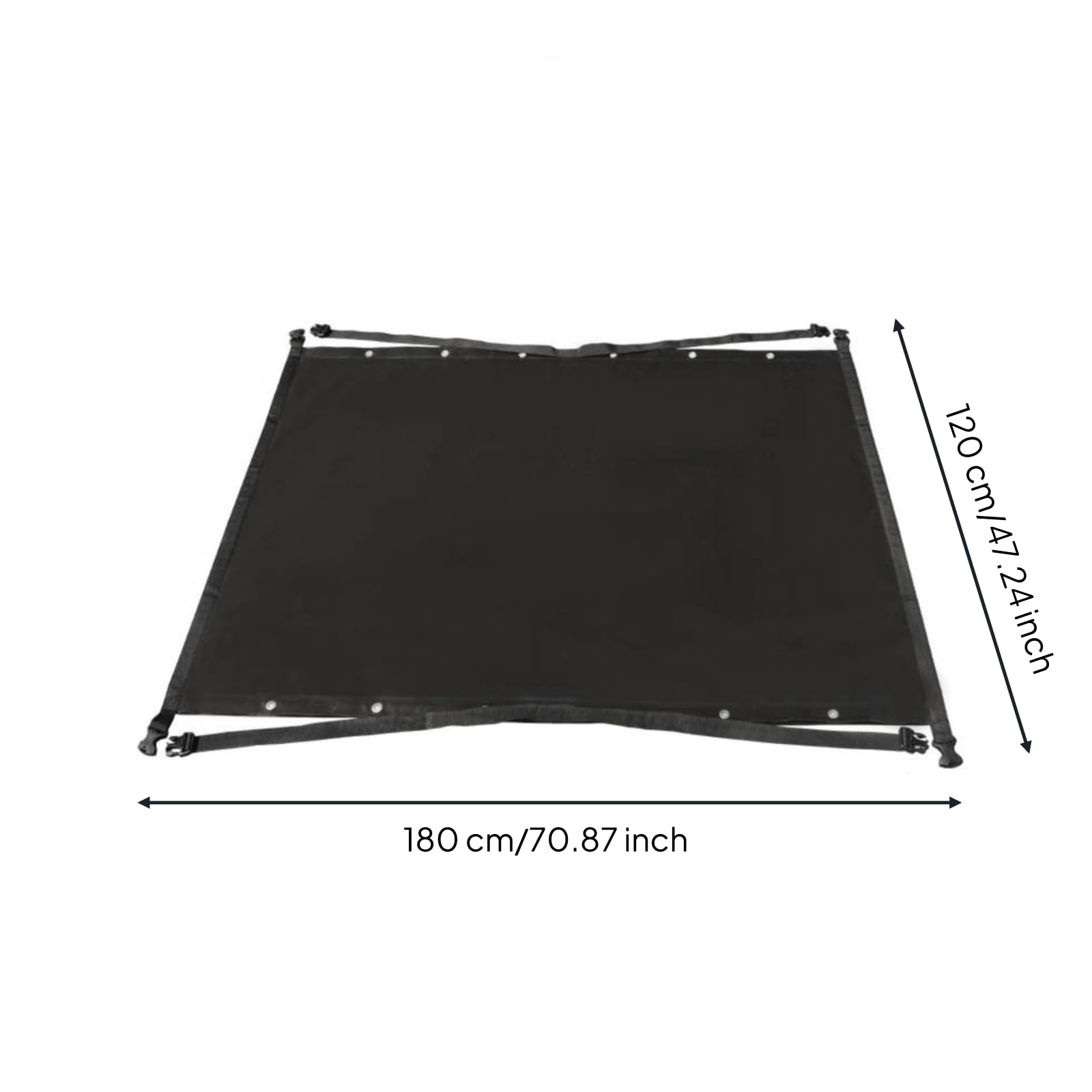 Faltbar Gepäcktasche für Autodach, Schwarz, 120 180cm | Wasserdicht, Autodachtasche, Wetterfest, Dachtasche mit Rollverschluss, für Camping, Familien