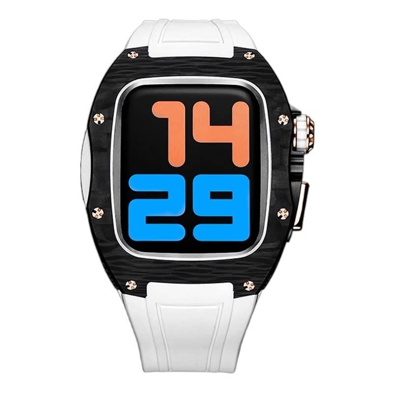 Kit de modification en fibre de carbone luxe pour Apple Watch 45mm boîtier agate
