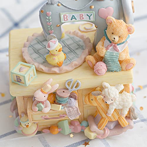 Caja de música de patito amarillo XCC musical para decoración de dormitorios 8