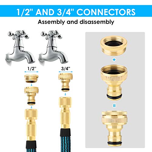Image of KETTOYA 75FT Expandable Garden Hose, Flexible Water Hose with 10-Pattern Spray Nozzle, Leak-Proof Retractable Heavy Duty Hose Pipe, 4-Layer Latex Core, Durable 3750D, Male Valve Connector, Kink-Free