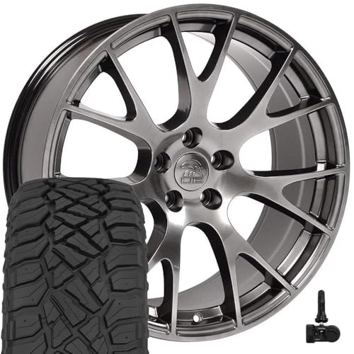 OE Wheels DG69 22 Inch Rims and Tires Fit Ram Hellcat Style 5x139.7 22x10 Gloss...