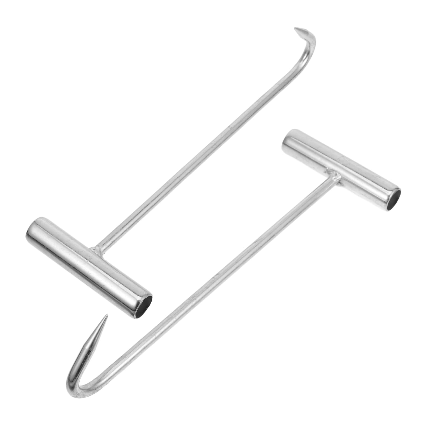 NAMOARLY Stainless Steel T-Shaped Hook 2pcs Manhole Cover Lifter for Easy Lid Removal Heavy Duty Utility Hook