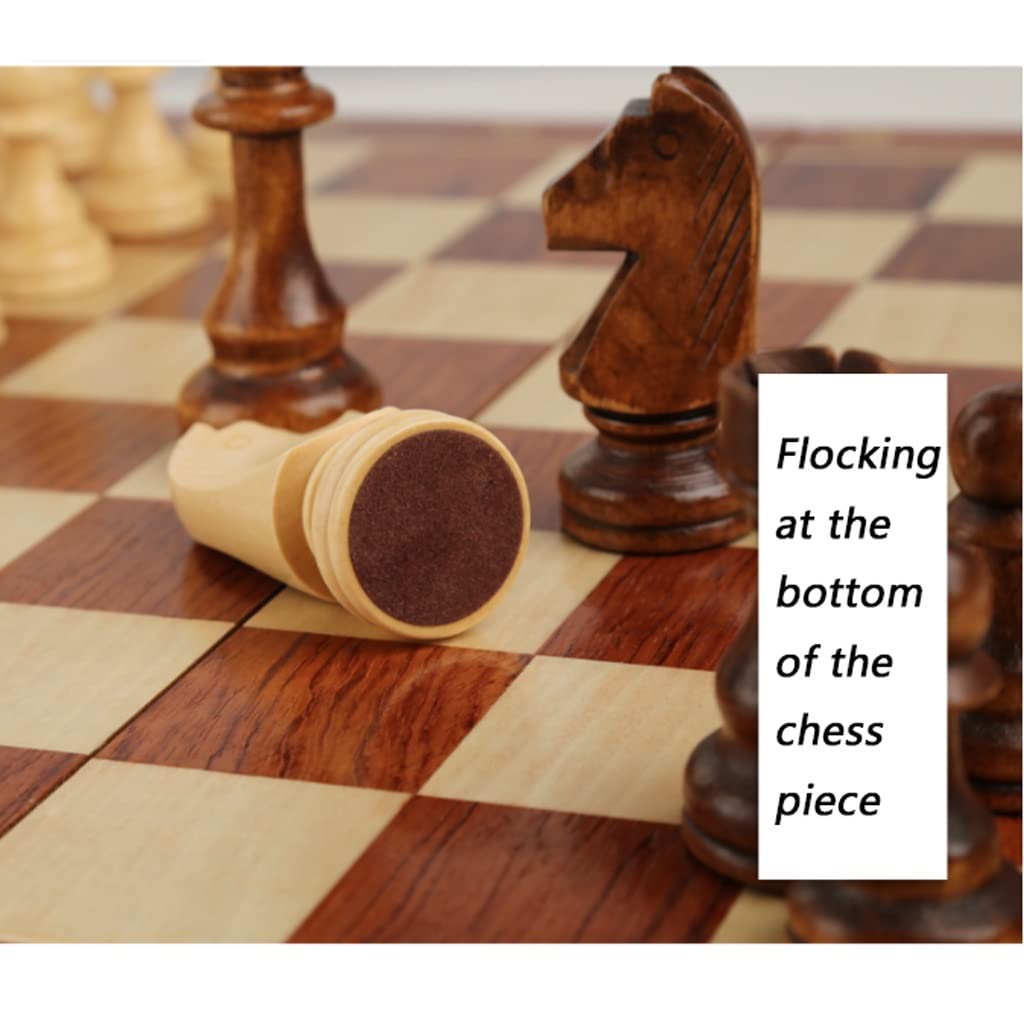 ZAW Schach Schach Massivholz Erwachsene High-End-Geschenkanzug, Klappaufbewahrungsbox-Schachbrett-Special for Schachspiel -2 Extra Queens Chess (Color : 39CM)