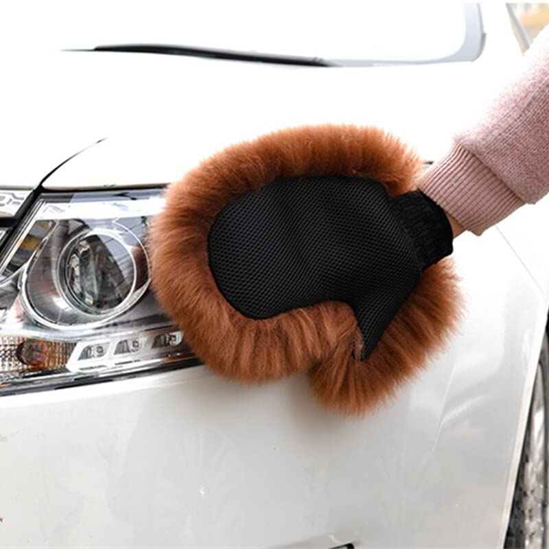 Manopla de lavado de coches, guantes de lana para lavado de automóviles, guantes de lavado de autos para proteger la superficie de pintura, guantes de felpa para quitar el polvo, herramientas