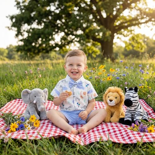 Image of CIYCUIT Toddler Baby Boys Shorts Set Short Sleeve Button Down Shirt + Shorts Pants 2 Pieces Summer Print Clothes Outfits