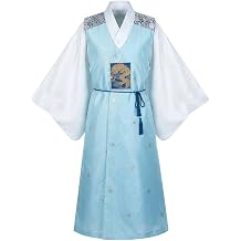 Men Traditional Korean Hanbok Adult Ancient Korean Costume Vintage Dragon Pattern Long Robe Carnival Cosplay Costume