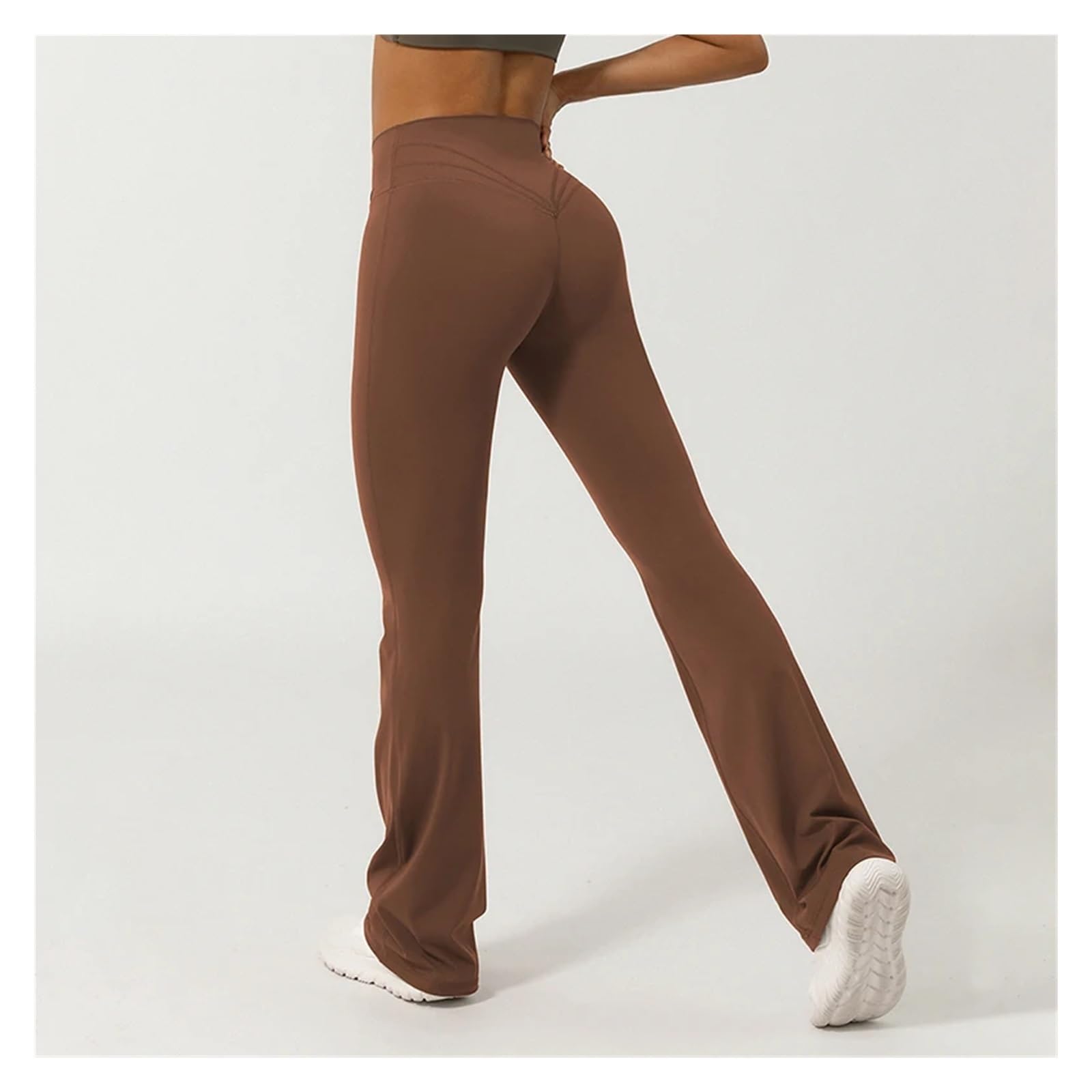 Leggings Acampanados Cruzados con Cintura en V for Mujer, Pantalones de Yoga Pierna Ancha, Leggings Deportivos Nailon elásticos for Entrenamiento para Yoga Fitness