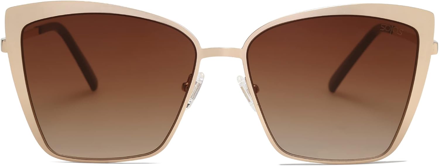 SOJOS Cateye Sunglasses for Women Fashion Mirrored Lens Metal Frame SJ1086 SOJOS Cateye Sunglasses for Women Fashion Mirrored Lens Metal Frame SJ1086