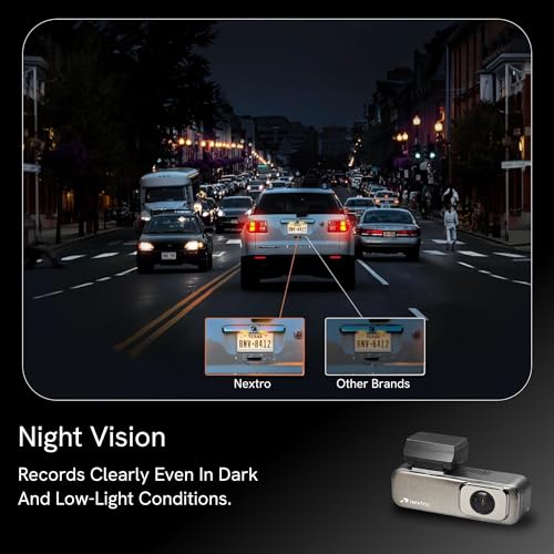Image of Nextro X600 DualVision Car Dashcam, Parking Monitor, Hardwire Kit, 4K Front + 1K Rear Dual Channel, 145 Wide Angle, Wi-Fi App, Night Vision, WDR, G-Sensor, Voice Control, 1.47 inch IPS Display