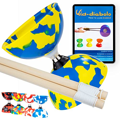 Juggle Dream Jester Diabolo Set, Bearing Axle Professional Diabolo with Wooden Handsticks and Online Learning Video