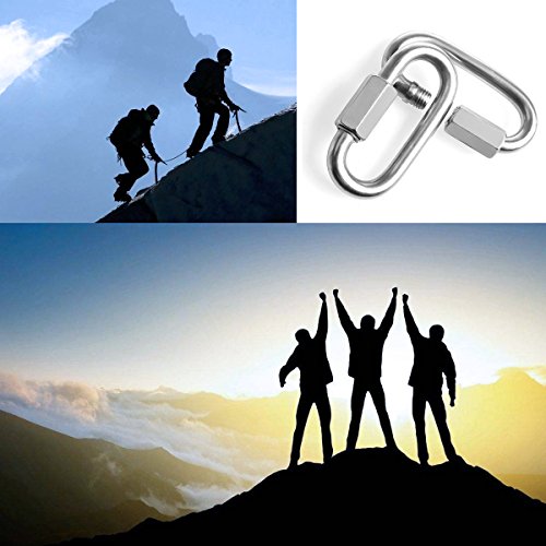 STARVAST 8mm Quick Link Oval Carabiner Chain Quick Links Connector 4pcs M8 Stainless Steel Swing Clip Screw Lock Swing Set for Swing Play Set