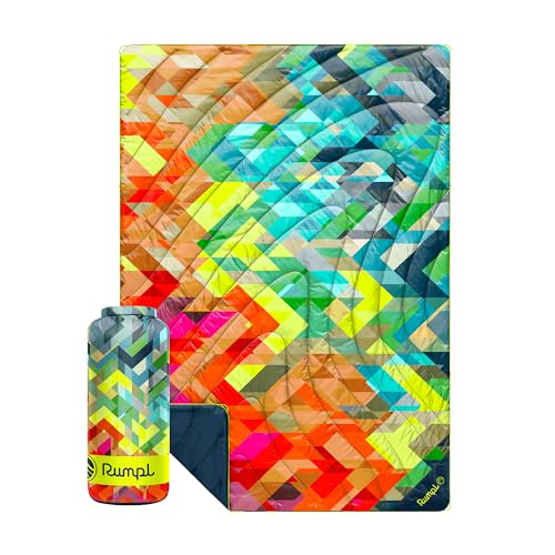 Rumpl Original Puffy 1-Person Blanket for Camping and Outdoors Geo Fresh