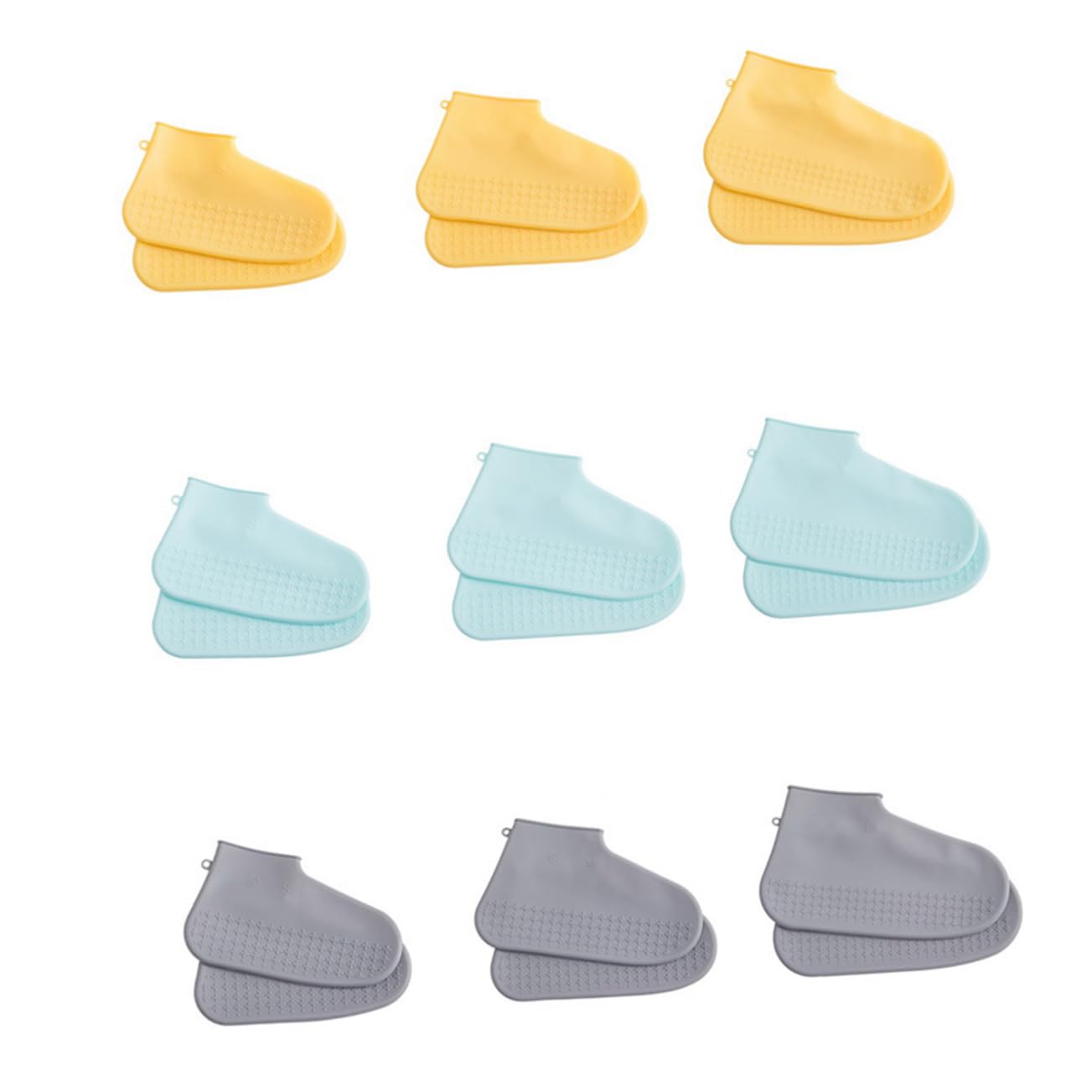 Mikikit Shoe Covers for Men Women Portable Rainproof Shoes Cover Anti-Slip Easy Clean Grey