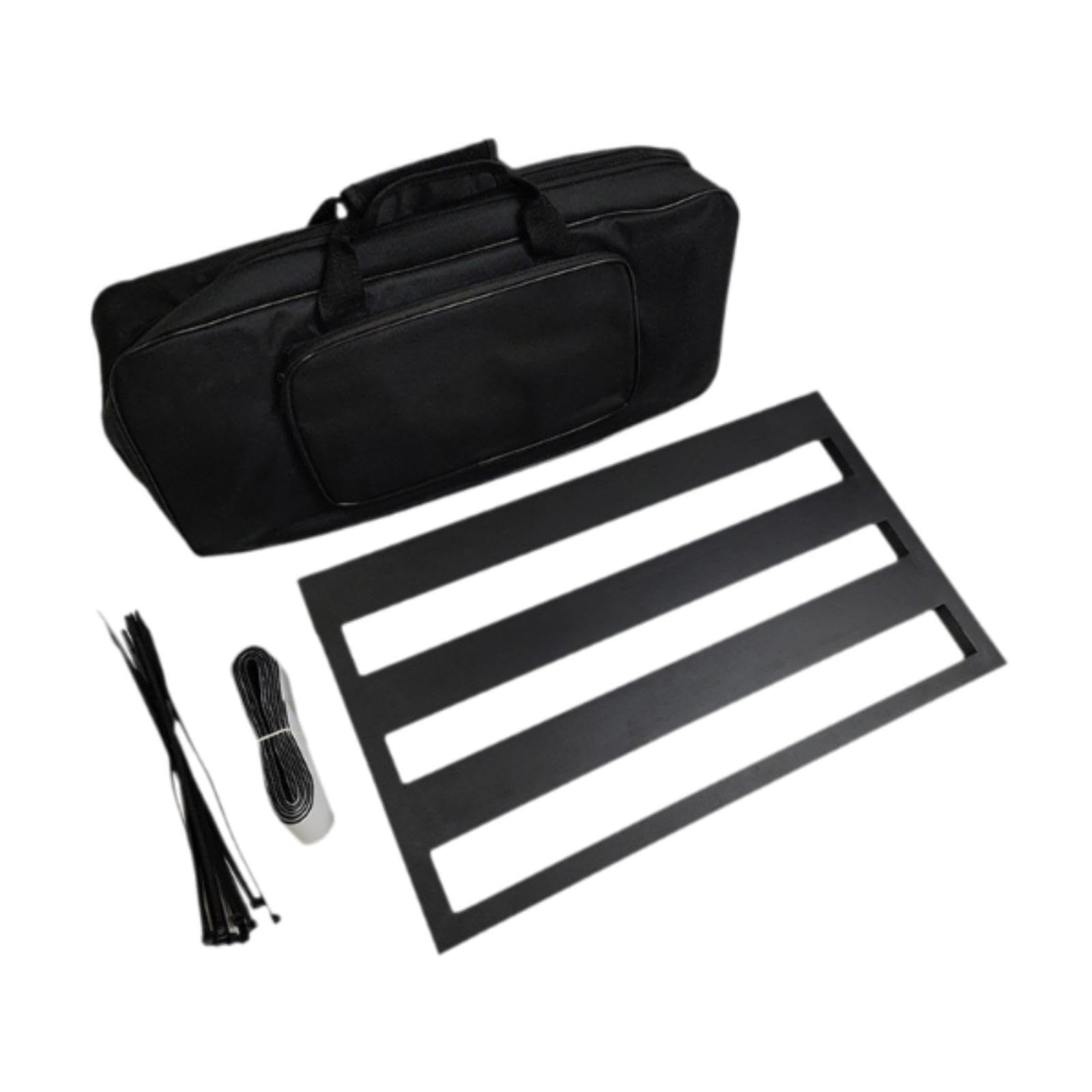 Effektpedalboard aus Aluminiumlegierung mit Tragetasche, Schwarz, L | Gitarrenauftritte und übungen