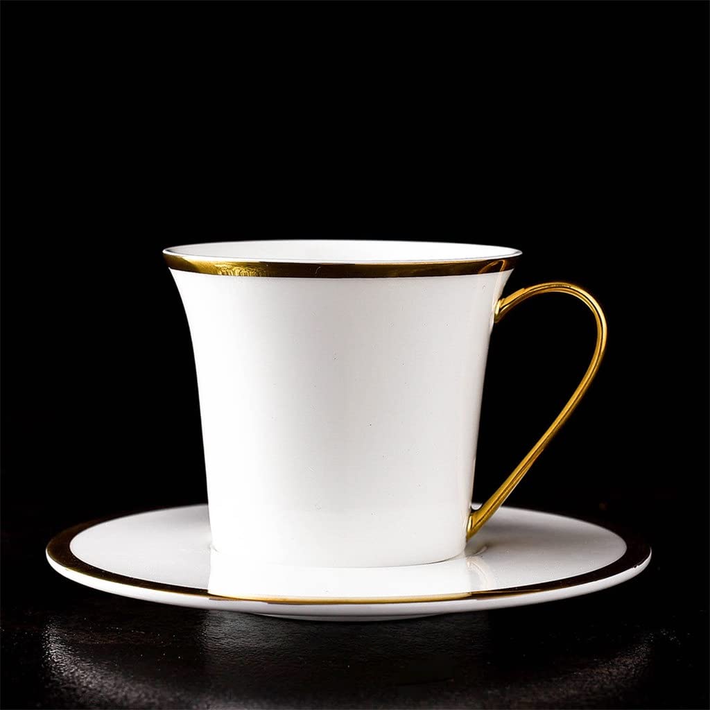 Juego de taza de café con diseño de línea dorada dibujada a mano europea, taza de café, platillo y cuchara, taza de cerámica de alta calidad, juego de tazas de té de porcelana