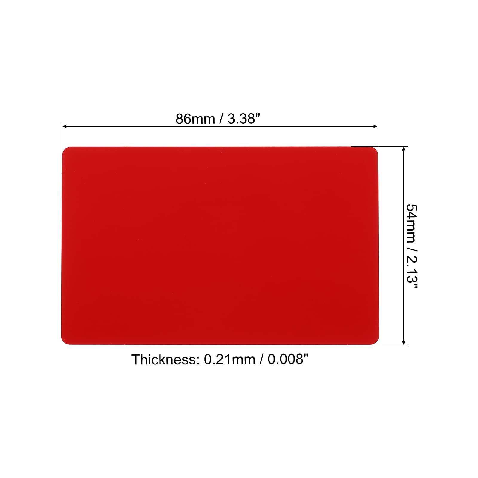 PATIKIL 0.21mm Metal Business Cards, 10 Pack Blank Name Card Laser Engraving Aluminum for DIY Gift Cards Red - Image 2