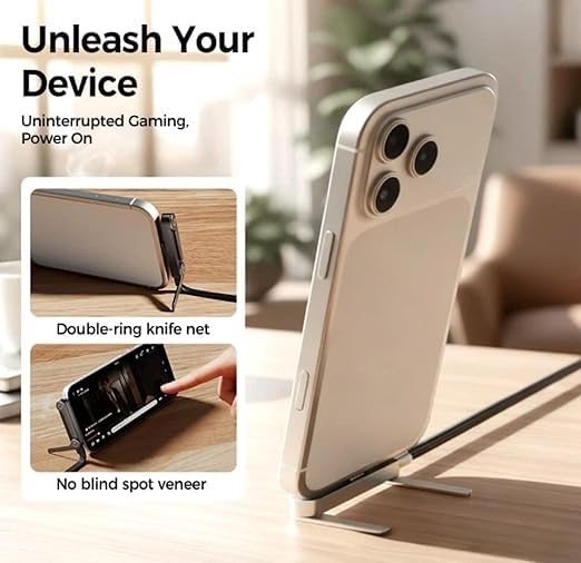 Image of TikTok 240W USB Type C to C Ultra Fast Charging Cable with Invisible Stand, 1.5M Nylon Braided Flat Unbreakable, 480Mbps Data Transfer, Compatible with Iphone, Macbook, iPad, Samsung, etc