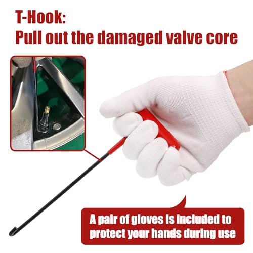 Image of Elsjoy 23 Pieces Quick Change Tire Valve Tool, Tire Valve Stem Core Quickly Replacement Tool Kit for Cars, Trucks, Atvs, with 4 TR413 /TR414