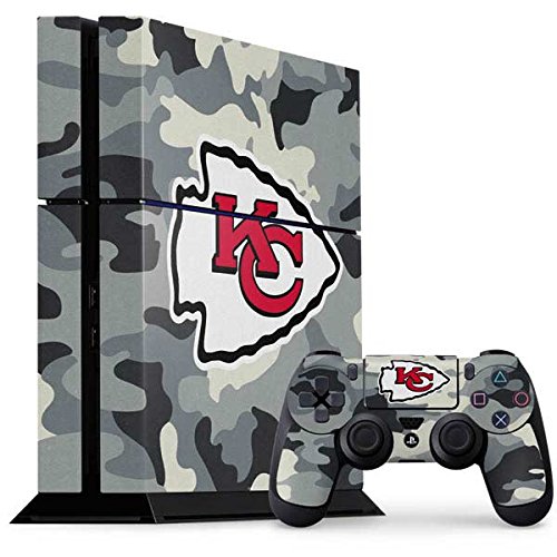Skinit Decal Gaming Skin Compatible with PS4 Console and Controller Bundle - Officially Licensed NFL Kansas City Chiefs Camo Design