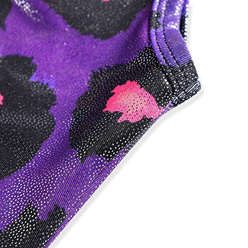 Image of HOZIY Gymnastics Leotards for Girls with Shorts Toddlers Biketards Rainbow Unicorn Dinosaur Mermaid Leopard Flower Galaxy