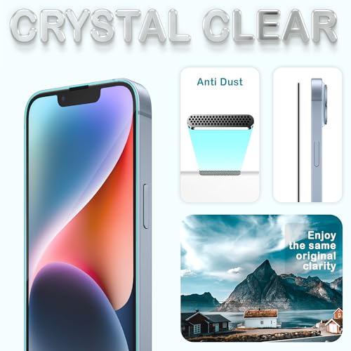 Image of ArmourPro Military-Grade Borderless Tempered Glass for iPhone 14 Plus and 13 Pro Max (6.7 Inch) with Edge to Edge Protector Coverage, Cable Protector and Easy Installation Kit | Anti Dust Mesh Filter