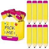 CJiangpo 51Pcs Pencil Flip Name Sticks with Wooden Pencil Shaped Holder, Talking Flip Name Sticks for Classroom Management Educational and Learning Activities Grouping Back to School Supplies