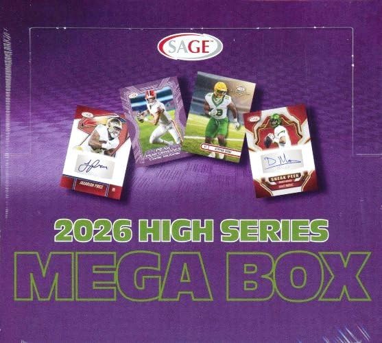 2026 Sage Football HIGH Series HUGE Factory Sealed Hobby MEGA Box with (4) AUTOGRAPHS JERSEY SWATCH (4) Purple Peak Performance & (84)Rookies & Parallels! Look for all the Top 2026 Football Rookies!