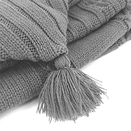 Image of XMWEALTHY Newborn Baby Wrap Swaddle Blanket Knit Wrap Blanket Bag Receiving Blankets Stroller Wrap for Baby Dark Grey 0-6 Month