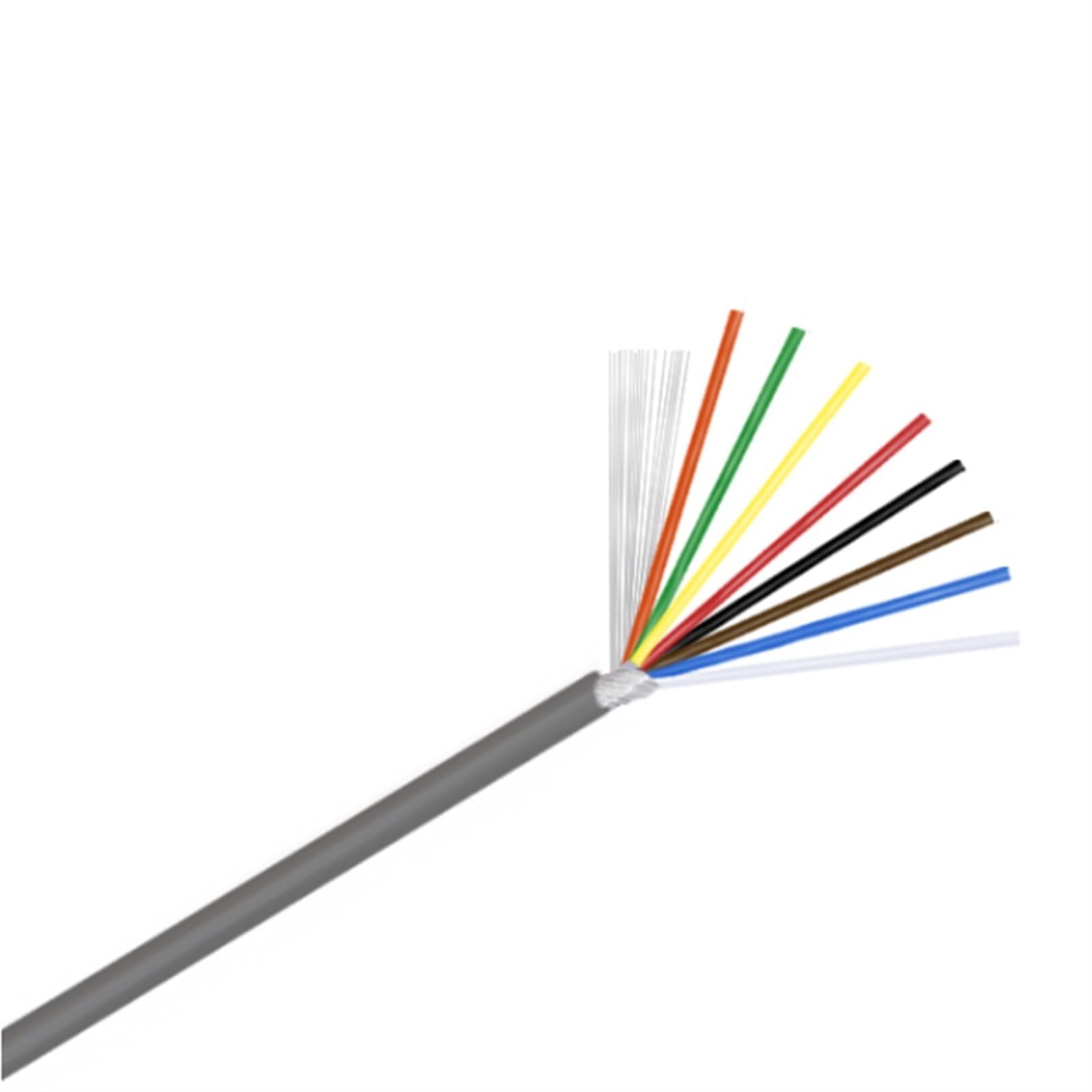 kabel zbrojony, UL2547 10M ekranowany kabel audio 2-8 żył 22-30AWG z cynowanej miedzi(8Cores,26AWG)
