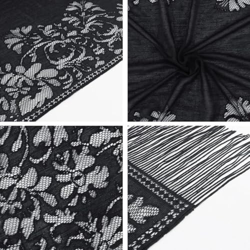 1pc Women's Scarf Classic Hollow Lace Scarf Bridesmaids Evening Dress Shawl Wedding Dress Ball Shawl Women3