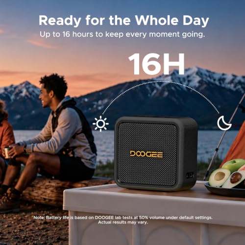 Image of Portable Bluetooth Speaker, Compact Wireless Speaker with Deep Bass, Loud Stereo Sound, IP67 Waterproof /Dustproof, 16-Hour Playtime, TWS Pairing, USB, AUX, TF Card, for Home, Travel, and Outdoor