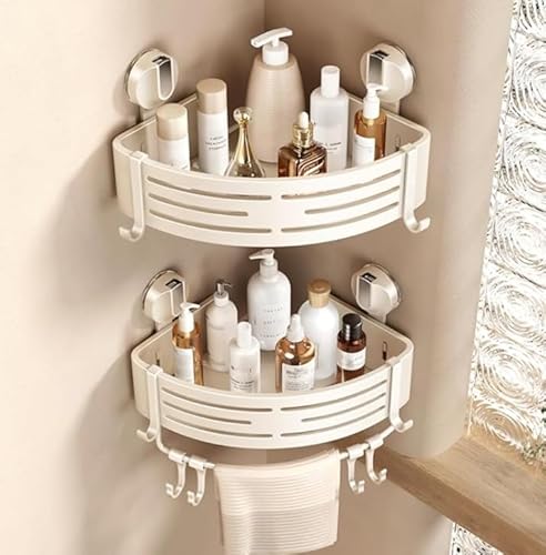 VOLPONE Corner Shower Caddy Suction Cup Shower Shelf Corner No