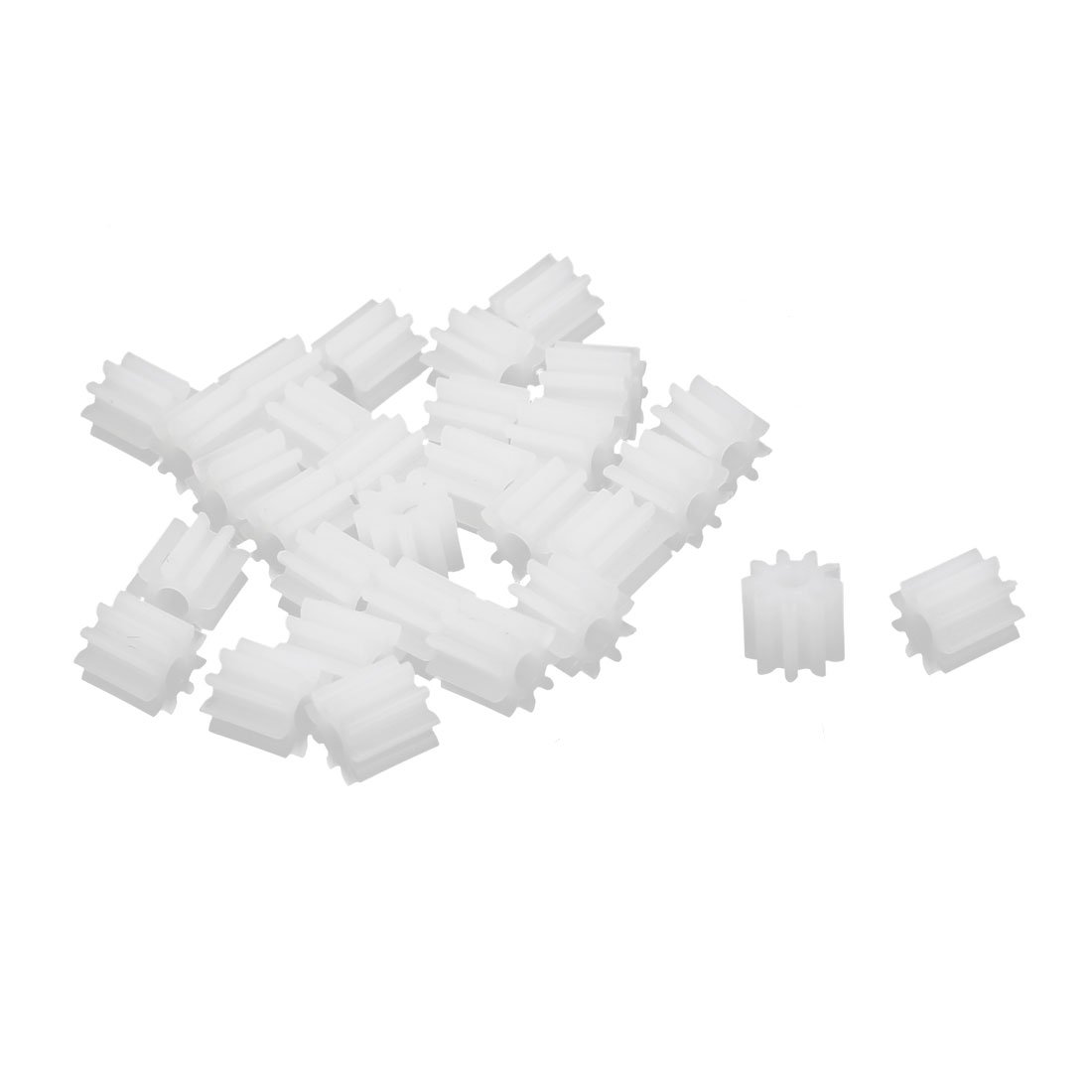 Aexit 30pcs 9 Electrical equipment Teeth 1.95mm Hole Dia Plastic Gear Wheel for Toy Car Motor Shaft
