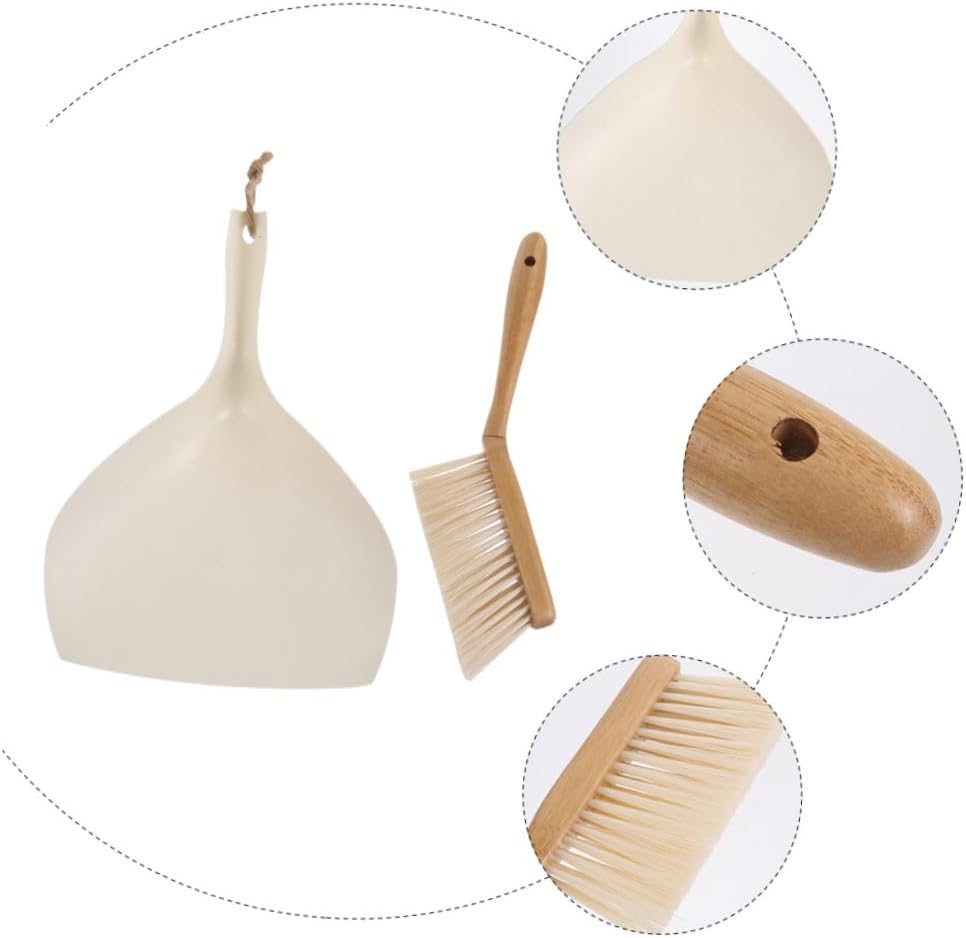 GLEAVI 2sets Mini Desktop Cleaning Broom and Dustpan Compact Hand Broom for Keyboard and Household Use Brush for Easy Cleaning for