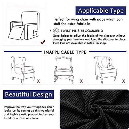 Cubierta de silla de reclinación elástica impermeable con protector de sofá ajustable 7