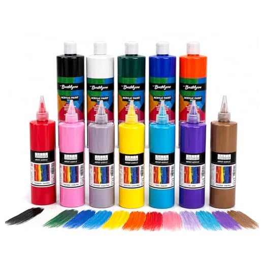 ACRYLFARBEN-SET 12 Farben je 500ml. Hochwertige und deckende Malfarben für Holz, Stein, Leinwand, Malkarton, Papier, Stoff, Leder, Metall, Pouring. Allzweckfarben. Acryl-Grundfarben-Set 12 x 500 ml