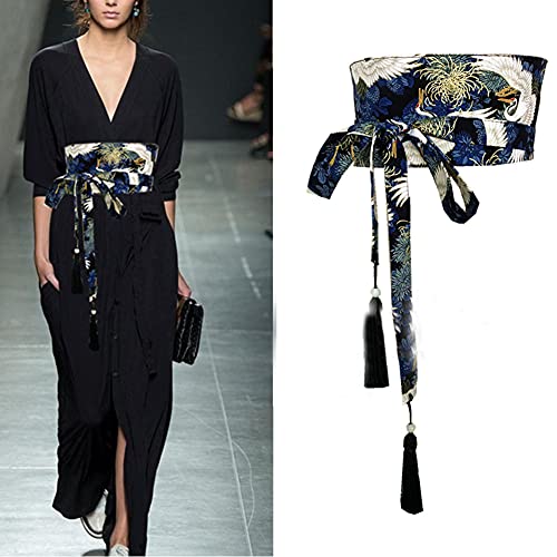 FANCYPUMPKIN Vintage Japanese Yukata Kimono Robe Obi Belt Harajuku Waistband-D2