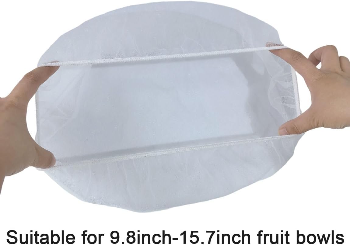 15PCS Reusable Mesh Fruit Bowl Covers, 13 Inch Elastic Stretch Food Covers, Fly Bug Proof Breathable Nylon Mesh for Outdoor Picnic BBQ Camping, Machine Washable Eco-Friendly Food Protectors