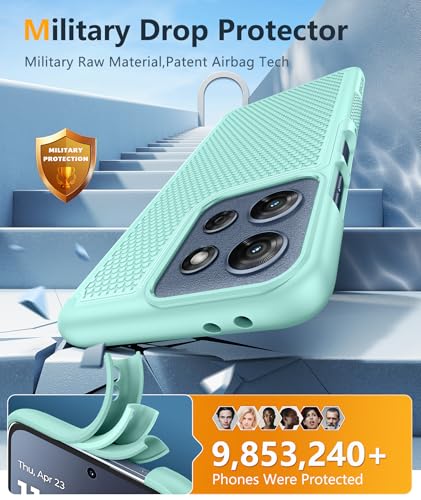 Image of FNTCASE for Moto G 2026 /2025 Case: Moto G Play 2026 /Moto G Power 2025 Case Dual Layer Military Grade Protective Cell Phone Cover with Screen Protector Heavy Duty Shockproof Rugged Non Slip, Mint Green