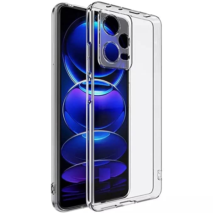 Image of WOW IMAGINE Xiaomi Redmi Note 12 Pro 5G Transparent Back Cover | Crystal Clear Shockproof Tpu Silicone Back Case for Mobile Transparent