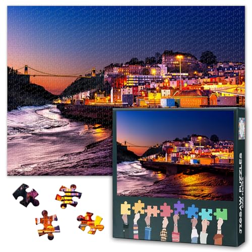 Image of Clifton Suspension Bridge Jigsaw Puzzle for Adults - Bristol City Skyline